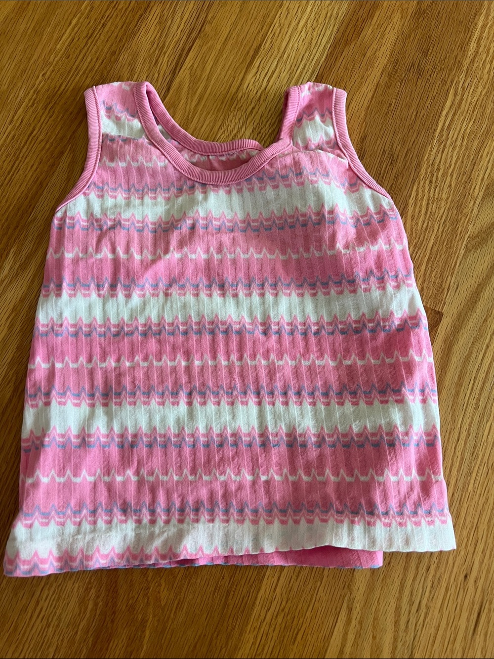 Vintage nylon Girls' Pink Patterned Sleeveless Tank Top size 4